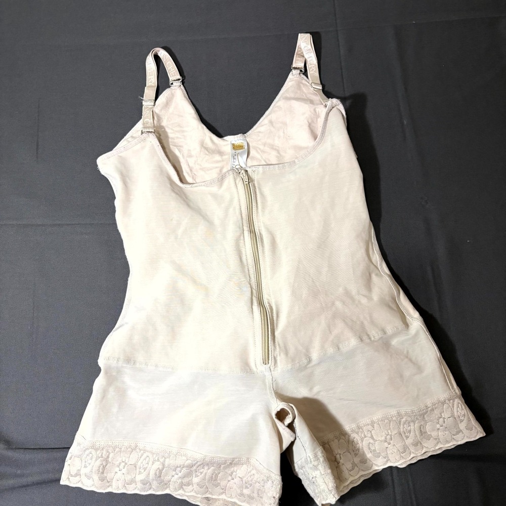 Ann Chery Bodysuit Womens 3XL Beige Faja Lace Titi Strapless Colombian Shapewear